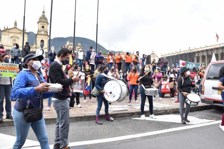 Protestas Maestros en la Plaza de Bolívar