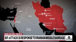Según ABC News, el Ejército de Defensa de Israel, respondió al ataque que las fuerzas iraníes realizaron con más de 100 misiles que fueron desviados. Foto: ABC NEWS