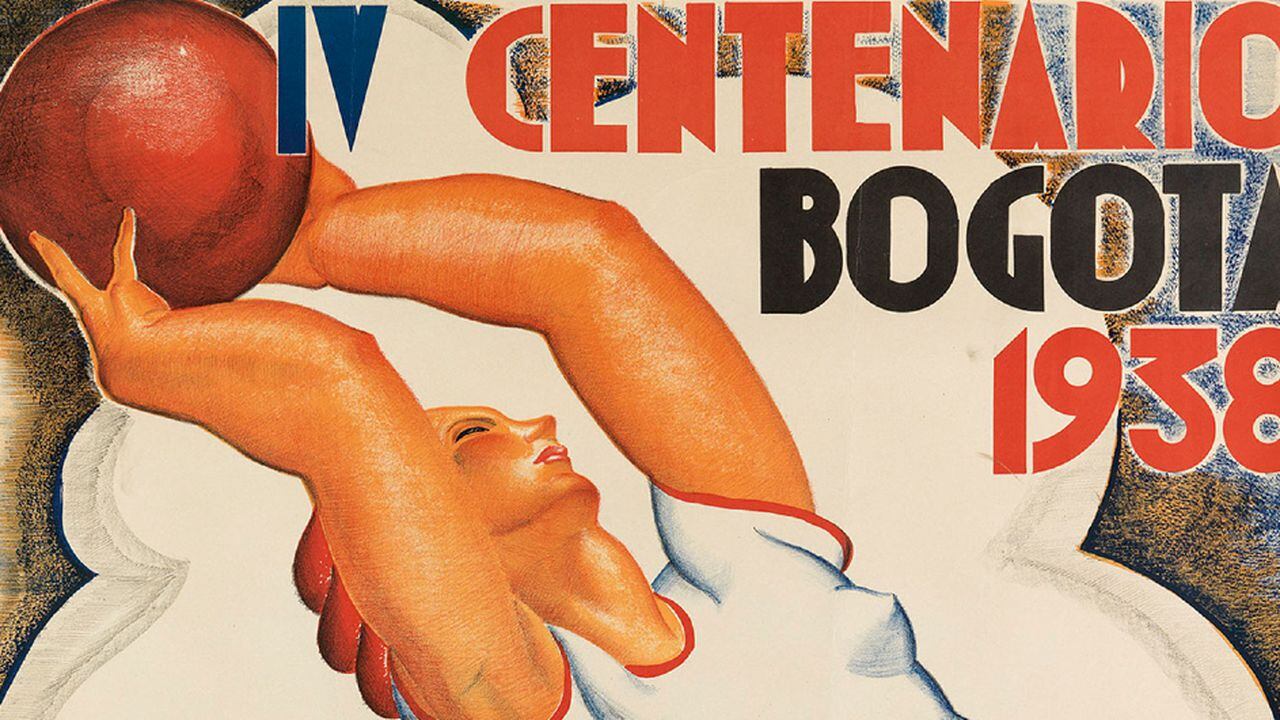Desde el 29 de abril hasta el 11 de Julio. Llega a la Galería de la Cinemateca de Bogotá la exposición presencial 'Bauhaus Reverberada'. Afiche publicitario del IV Centenario de los Juegos Deportivos Bolivarianos (1938)