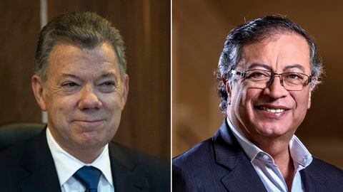 Juan Manuel Santos y Gustavo Petro