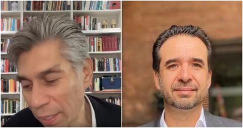 El periodista Daniel Coronell y el abogado Juan Pablo Estrada