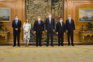 Presidente Iván Duque fue recibido por el rey de España, Felipe VI en el palacio de la Zarzuela. Madrid (España) 16 de septiembre 2021.