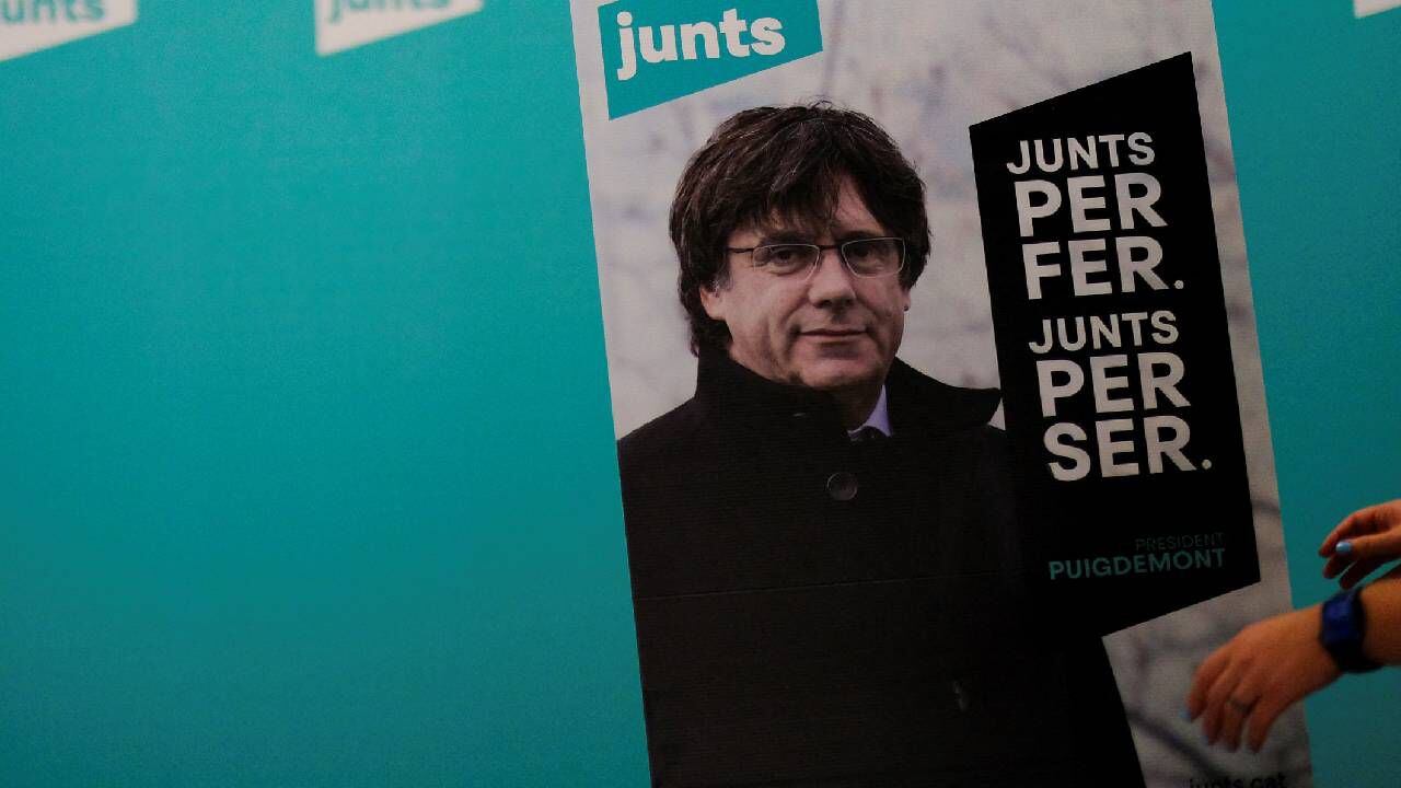 Postal del líder independentista catalán Carles Puigdemont.