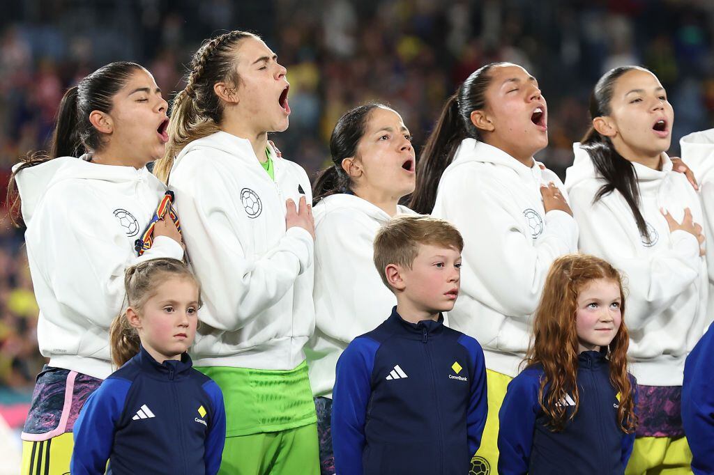 Jugadoras de la Tricolor entonaron el himno de Colombia