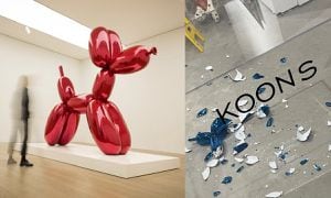 Obra de ate de Koons rota en exhibición.