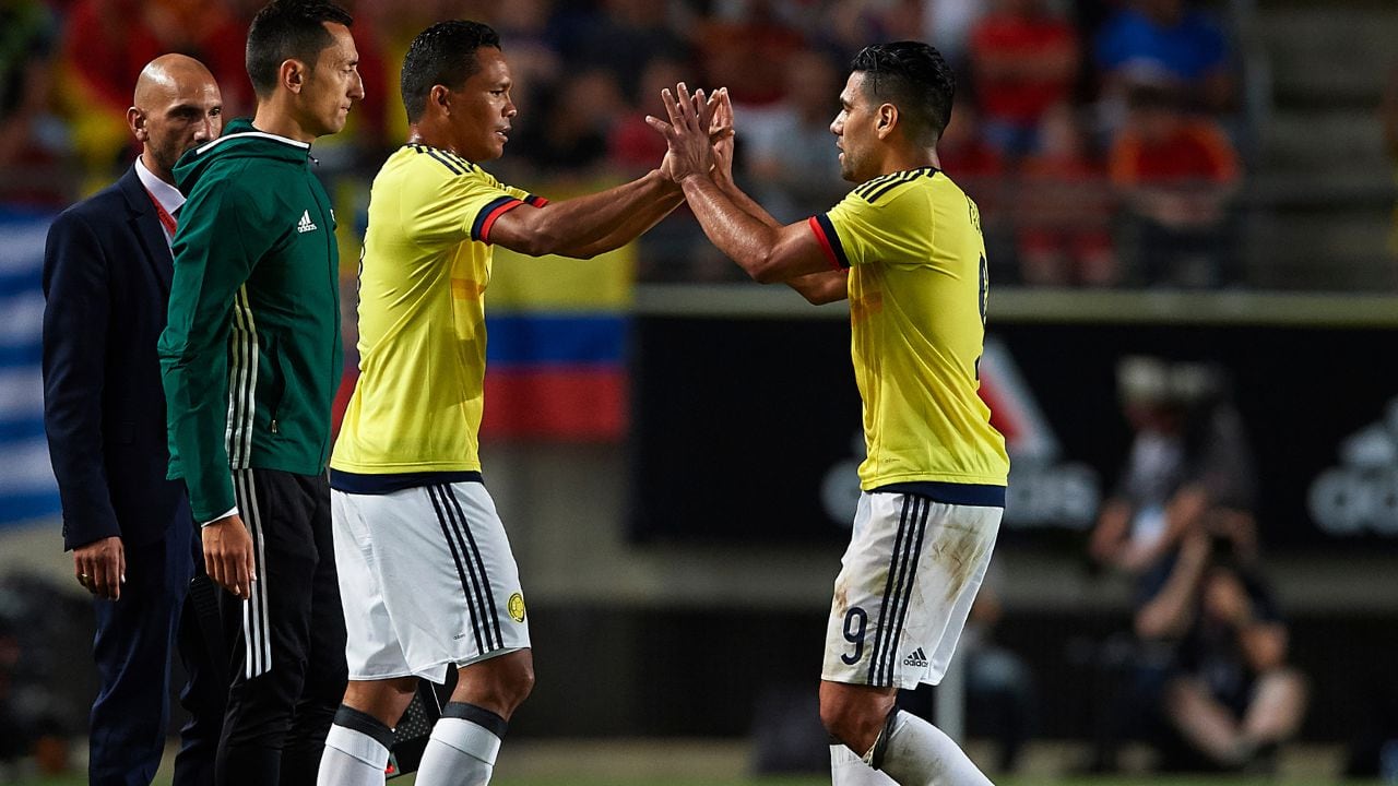 Carlos Bacca y Falcao García durante un llamado con la Selección Colombia