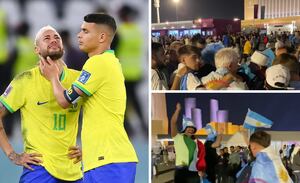 Brasil quedó eliminada y los hinchas de Argentina lo celebraron.