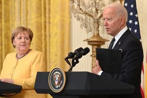 Angela Merkel y Joe Biden