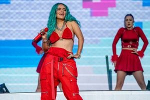 AUSTIN, TEXAS - OCTOBER 10: Karol G performs at ACL Music Festival at Zilker Park on October 10, 2021 in Austin, Texas. (Photo by Josh Brasted/FilmMagic)