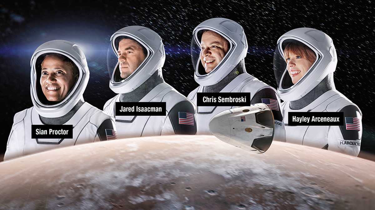  Jared Isaacman compró a SpaceX este vuelo tripulado por civiles: Sian Proctor, Hayley Arceneaux y Chris Sembroski.