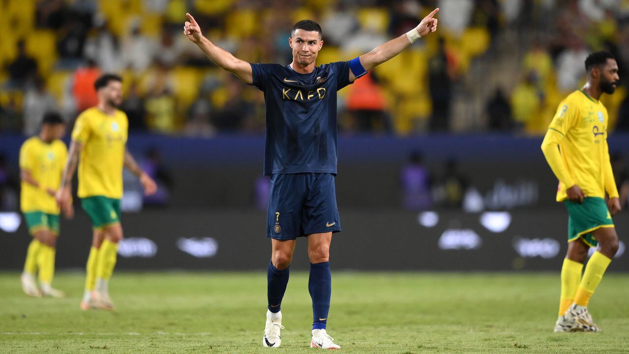 Cristiano Ronaldo celebrando con el Al-Nassr de Arabia Saudita.