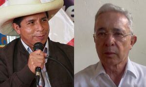 El expresidente de Perú, Pedro Castillo, y el expresidente colombiano Álvaro Uribe Vélez.