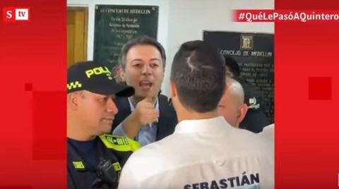 Daniel Quintero, alcalde de Medellín, enfrentando verbalmente a Sebastián López, concejal de la capital antioqueña
