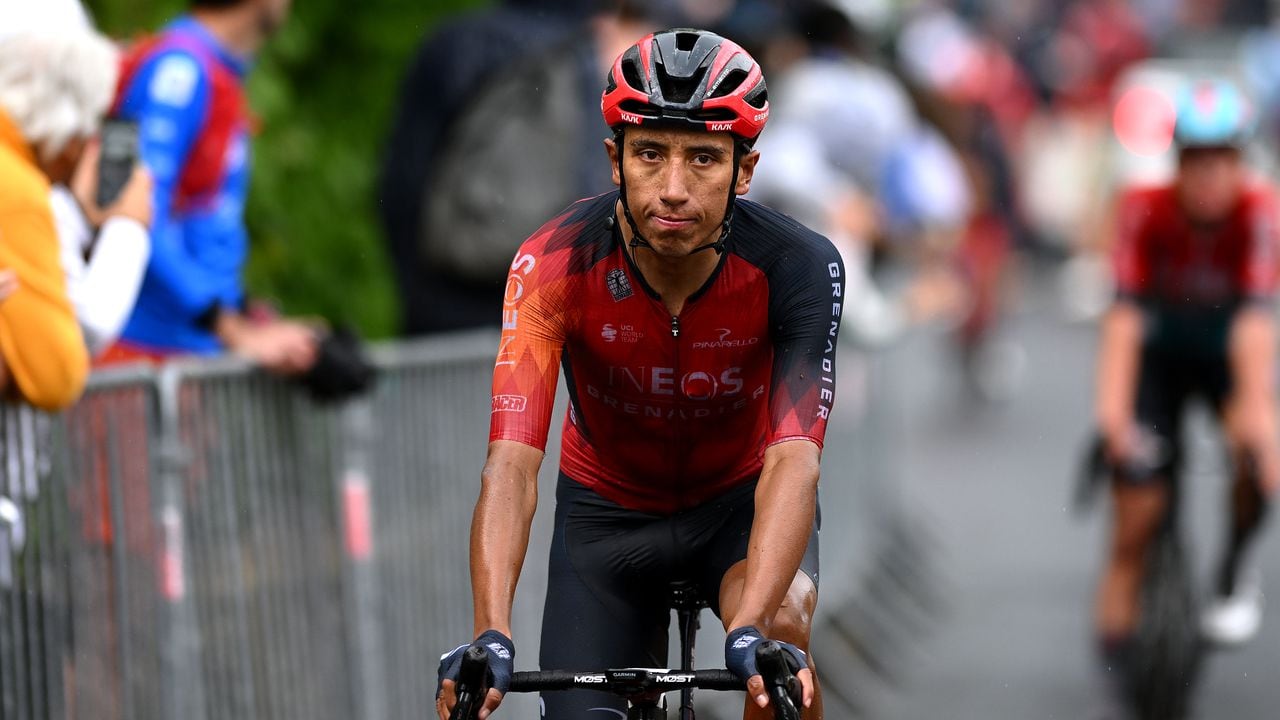 CHAMBON-SUR-LAC, FRANCE - JUNE 04: Egan Bernal of Colombia and Team INEOS Grenadiers crosses the finish line during the 75th Criterium du Dauphine 2023, Stage 1 a 158km stage from Chambon-sur-Lac to Chambon-sur-Lac / #UCIWT / on June 04, 2023 in Chambon-sur-Lac, France. (Photo by Dario Belingheri/Getty Images)