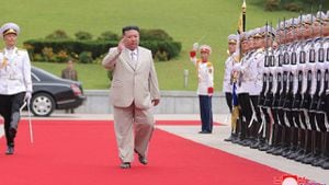 Imagen de Kim Jong-un publicada por la Agencia Central de Noticias de Corea del Norte (KCNA).