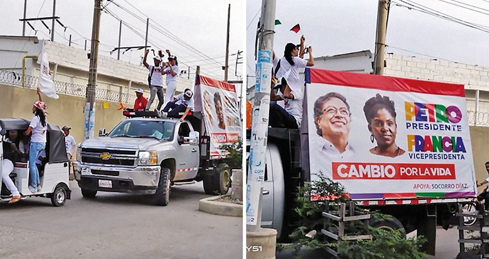   Con camisetas, gorras y multitudinarias caravanas en la ciudad de Maicao, Santander Lopesierra habría dado todo su apoyo a la elección del presidente Gustavo Petro.