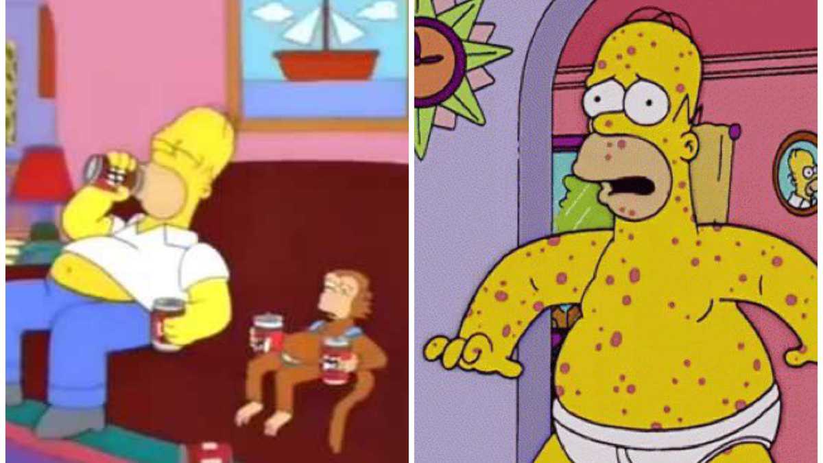 Las imágenes por las que asocian la viruela del mono con una supuesta predicción de 'Los Simpson' tienen siete años de diferencia entre sí.