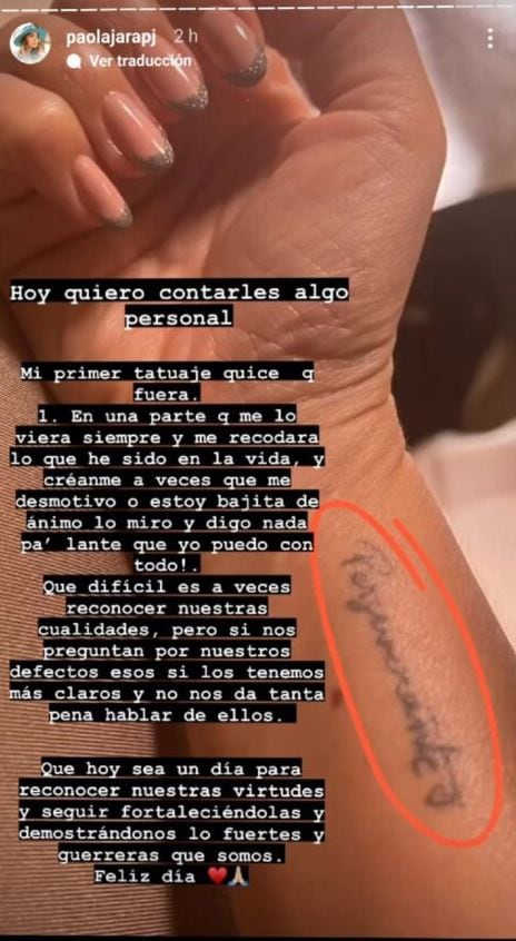 Tatuaje de Paola Jara
