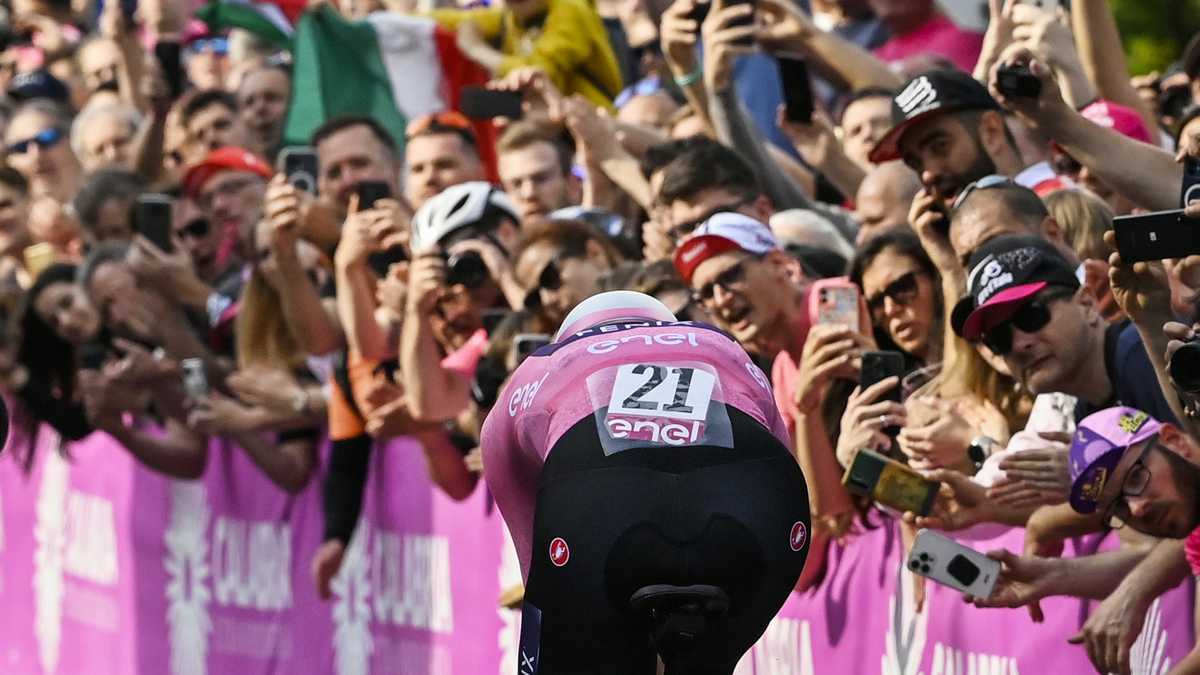 Dutch rider Mathieu van der Poel pedals during the second stage of the Giro d’Italia cycling race, an individual time trial in Budapest, Hungary, Saturday, May 7, 2022. (Fabio Ferrari /LaPresse via AP)