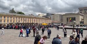 Tenderos en la Plaza de Bolívar