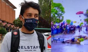Accidente en Vuelta a Colombia y críticas de Egan Bernal a la FCC por la logística.