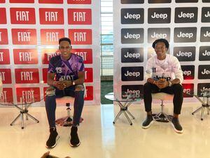 Yerry Mina y Juan Guillermo Cuadrado  en un evento de Fiat y Jeep hablaron con la prensa sobre la Selección Colombia.