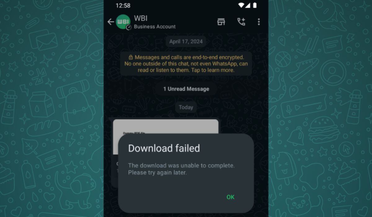 WhatsApp Beta sufrió una falla que impedía descargar archivos de los chats