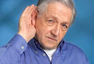 Man with hearing difficulties