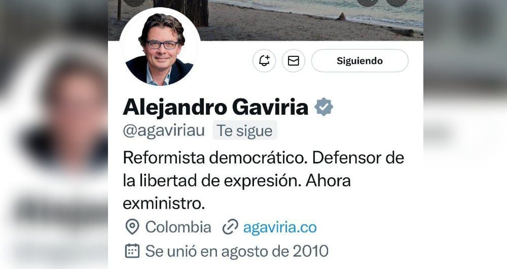 Este el mensaje que tiene Alejandro Gaviria en su cuenta de Twitter
