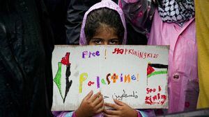 Imagen referencia. Los partidarios del pueblo palestino realizan una manifestación y una marcha denominada "Día de Acción por Palestina" cerca de la Casa Blanca en Washington.