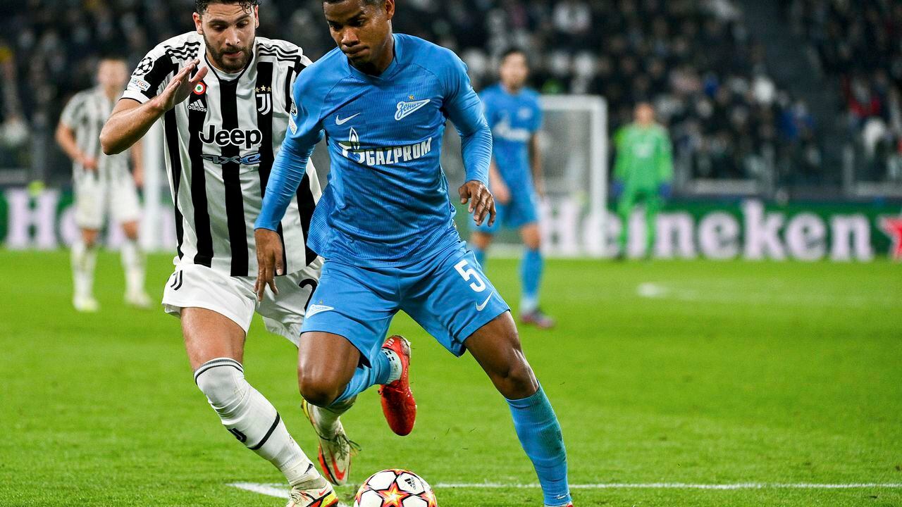 Wilmar Barrios en el duelo de Champions entre Juventus y Zenit