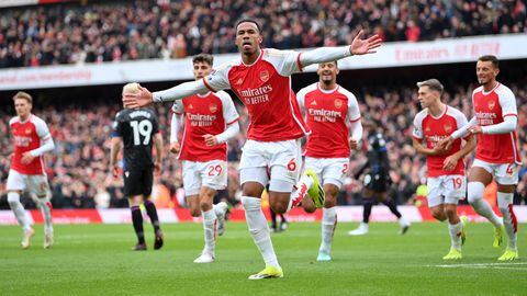 Arsenal celebrando uno de los tantos de la victoria ante el Crystal Palace.