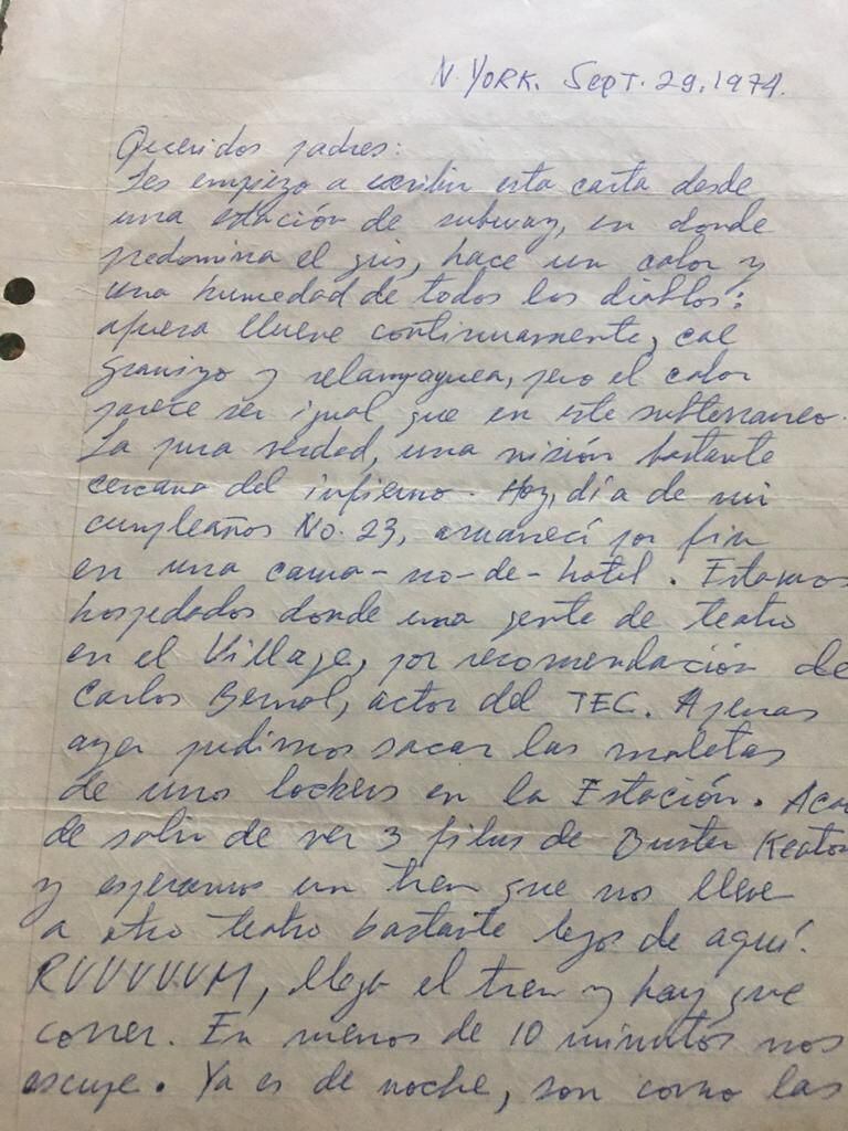 Carta del 29 de septiembre de 1974 – archivo personal de Rosario Caicedo.