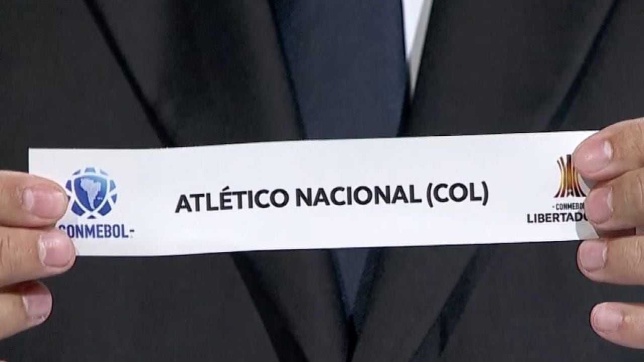 Atlético Nacional durante el sorteo de la fase 1 y 2 de la Copa Libertadores 2024.