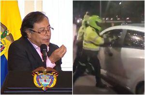 Presidente Gustavo Petro cuestionó al uniformado que rompió los vidrios de un carro en Bogotá