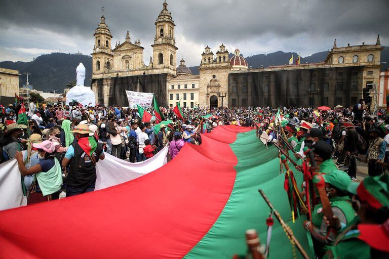 La minga marcha en Bogotá