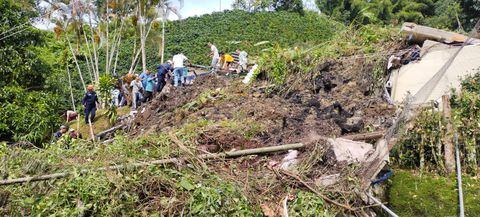 Deslizamiento sepultó a una escuela en Andes, Antioquia.