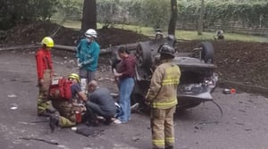 Aparatoso accidente en Medellín este 19 de marzo.