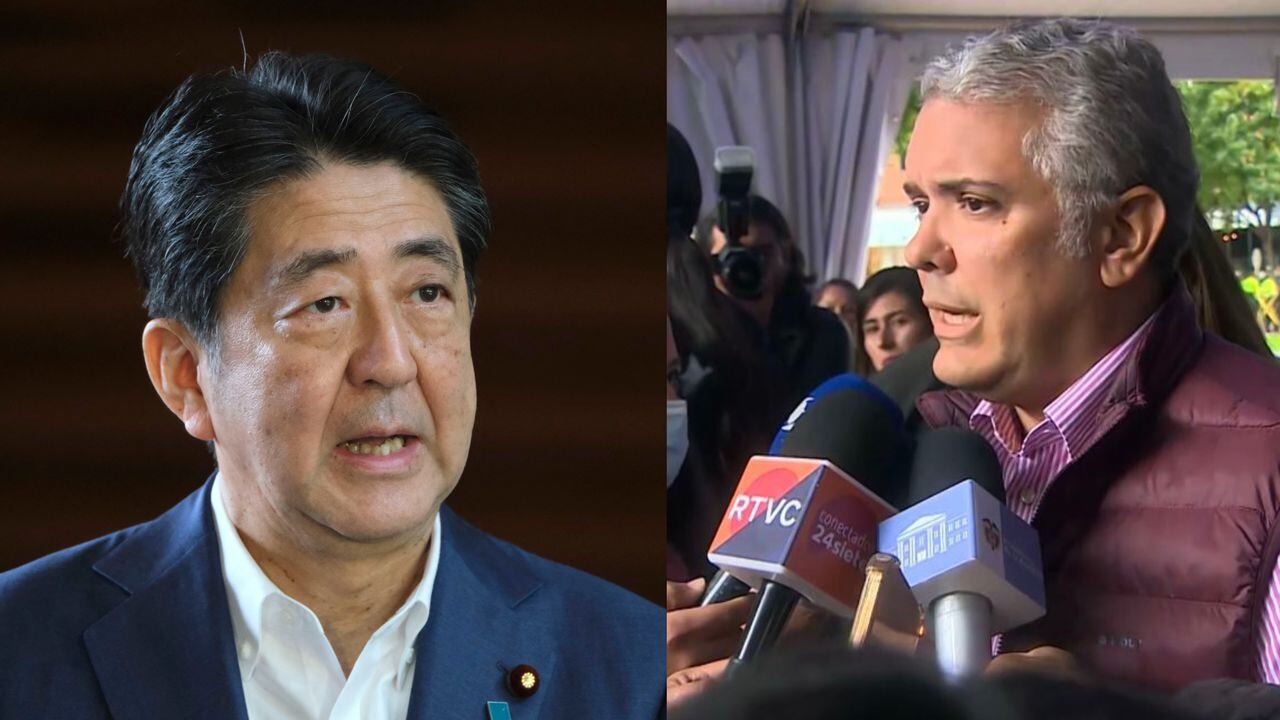 Exprimer ministro japonés Shinzo Abe y el presidente Iván Duque