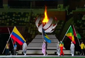 Colombianos en la Ceremonia de clausura