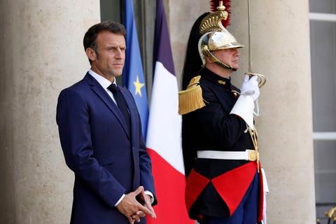 El presidente Emmanuel Macron en el Palacio del Elíseo