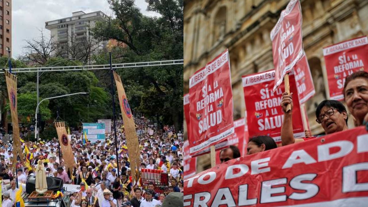 Marchas de la oposición y los seguidores del presidente Gustavo Petro