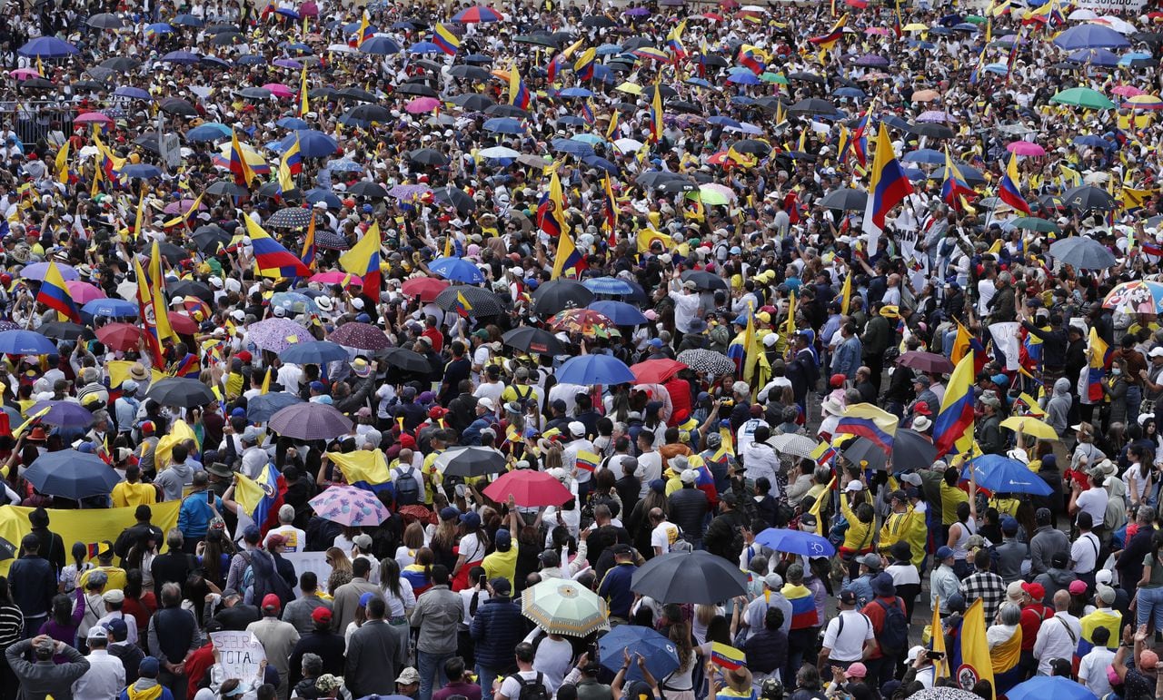 Marcha de la Mayoría este 20 de junio Bogotá Panorámica Plaza Bolívar