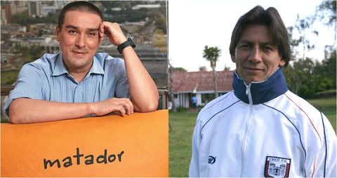 El caricaturista Matador y Eduardo Pimentel, dueño de Boyacá Chicó