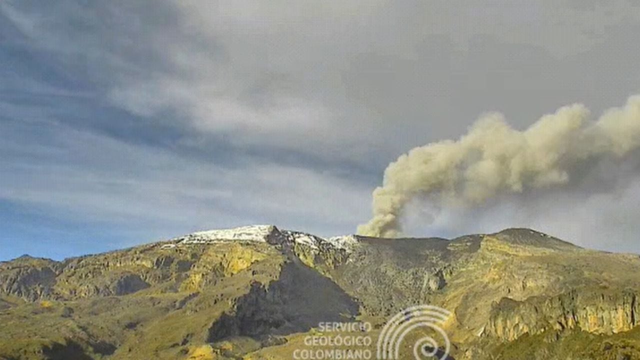 Imagen del volcán Nevado del Ruiz este 27 de agosto.