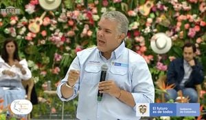 Iván Duque en un evento en el departamento de Antioquia el pasado viernes 4 de marzo.