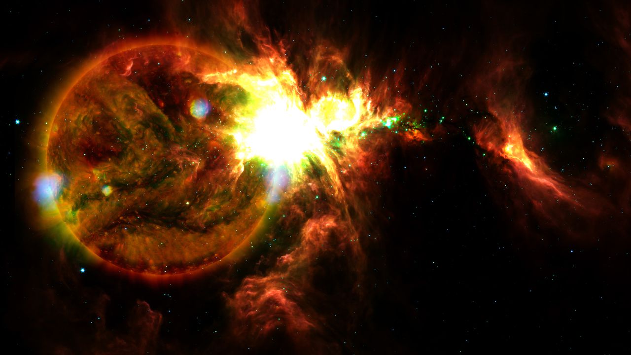 Foto de referencia sobre eyección solar - Elementos de esta imagen proporcionados por la NASA