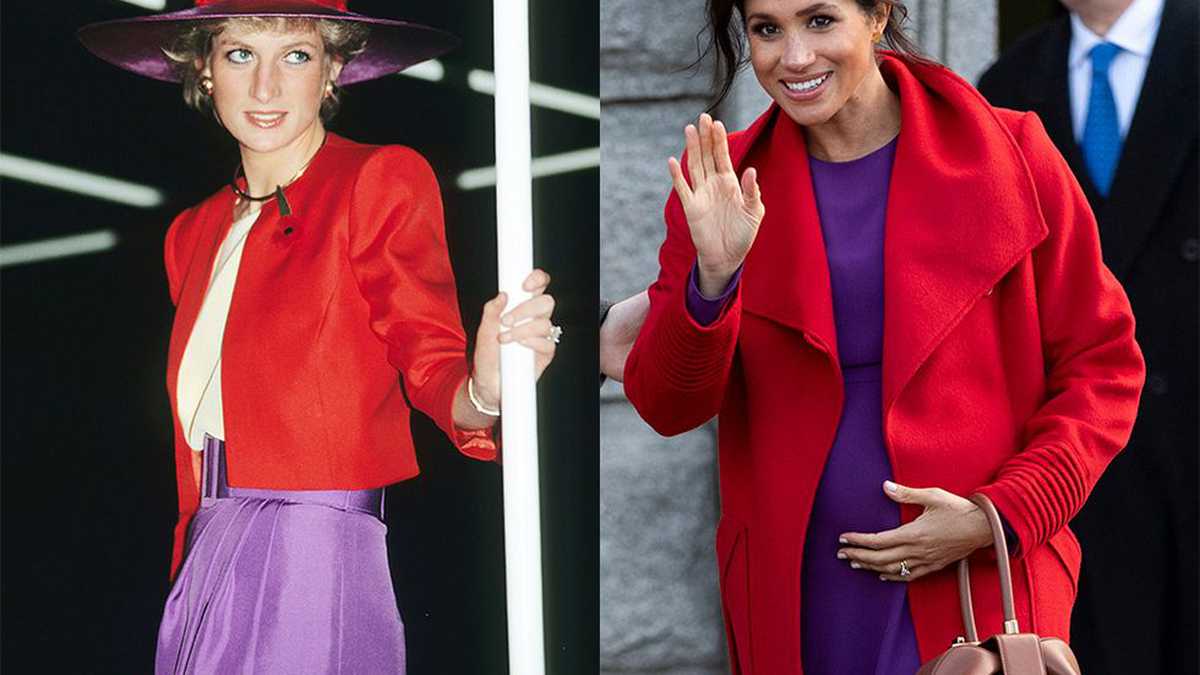 La princesa Diana y Meghan Markle en un estilo similar a décadas de distancia
