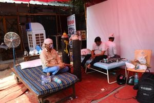 Pacientes de covid-19 en Ghaziabad, en la provincia de Uttar Pradesh en India.