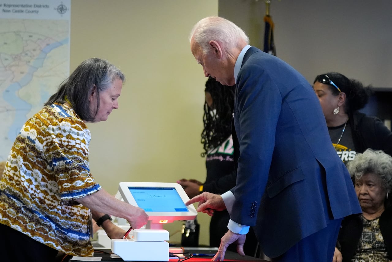 Joe Biden votó en Delawere.